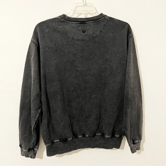 Anine Bing Ramona Paris Crewneck Sweatshirt Washed Black Size Large L - Picture 7 of 7